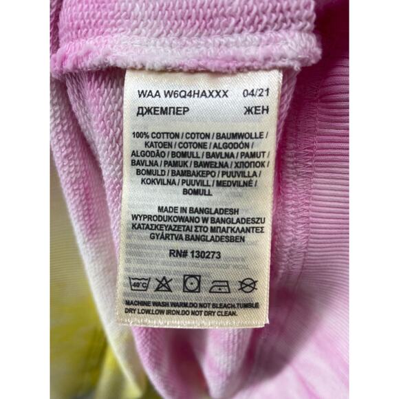 NWT Wrangler Sweatshirt Womens Small Tie Dye Oversize Blue Yellow Pink Cotton - Picture 9 of 12